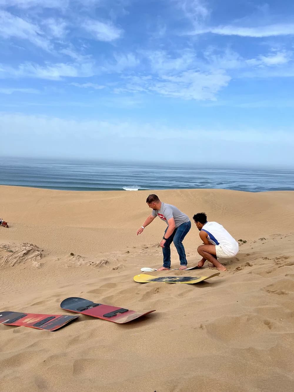 Sandboarding on the coastal dunes