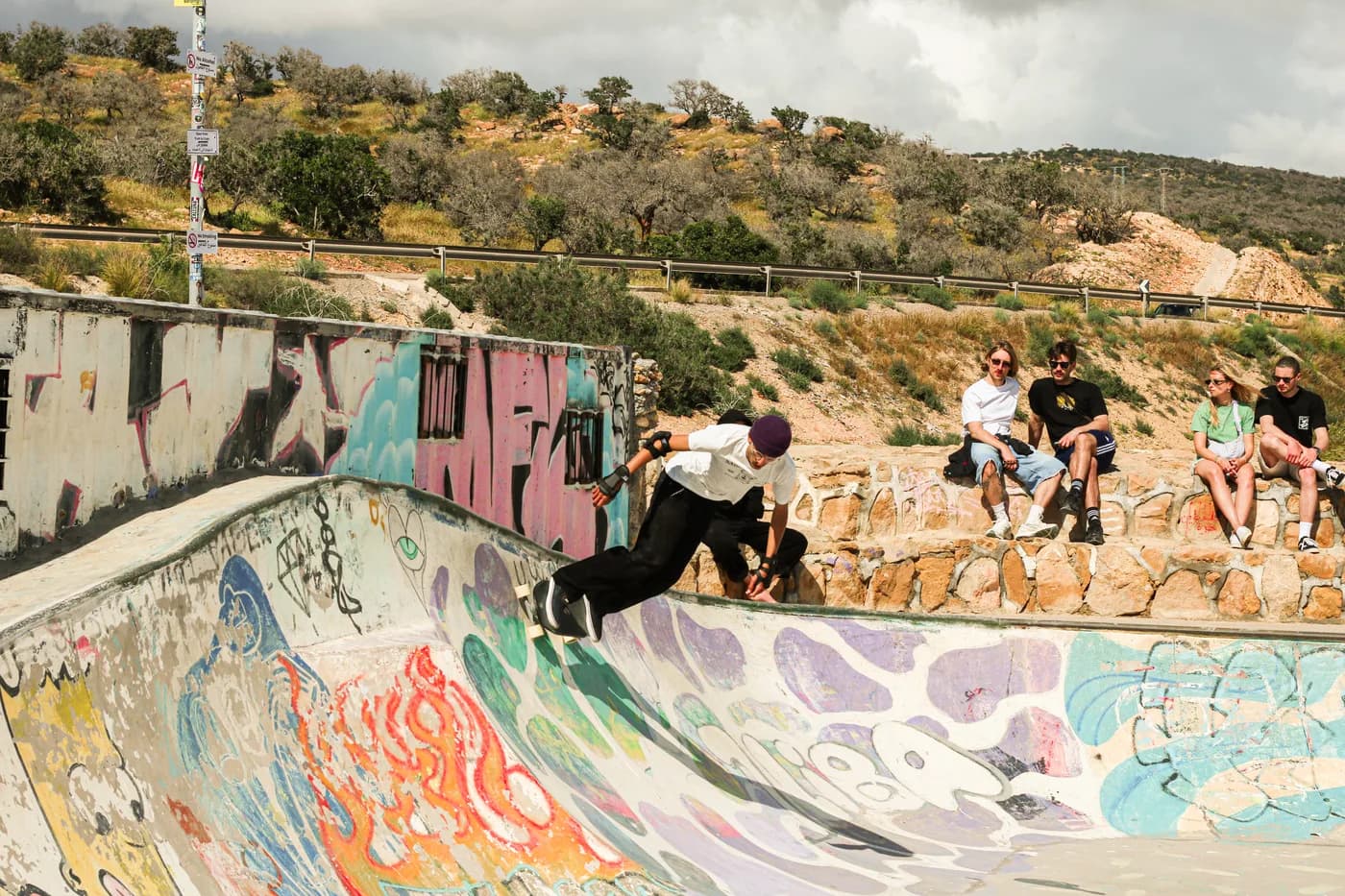 The colourful skatepark above Taghazout